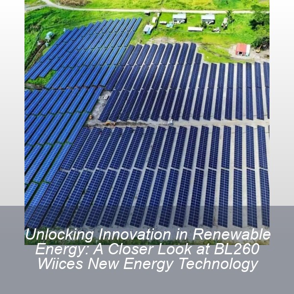 Unlocking Innovation in Renewable Energy: A Closer Look at BL260 Wiices New Energy Technology